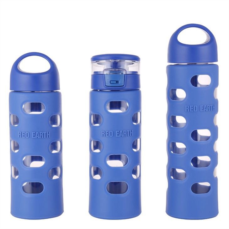 Športové cestovanie BPA Free 100 percentná borosilikátová sklenená fľaša na vodu